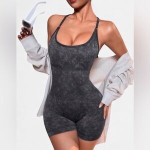 Women's Gray Romper Bodysuit